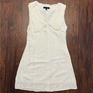 NWOT White V-Neck Collared Mini Dress